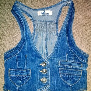 Cropped Jean Vest